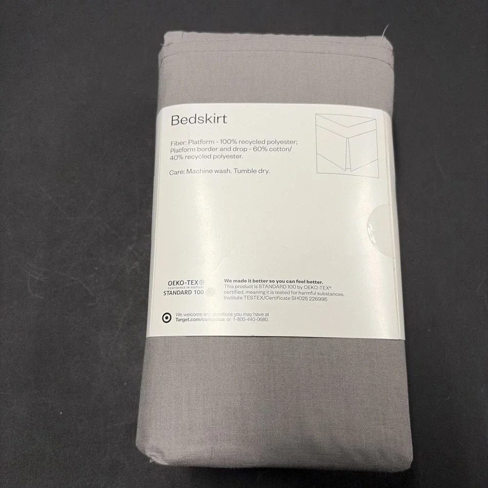 King Bedskirt Dark Gray - Room Essentials: Cotton Blend, 215 Thread Count 20594